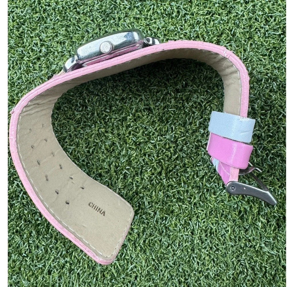 Vintage Hello Kitty Pink Wide Cuff Watch Y2KSanrio Rectangular Dial DoubleBuckle